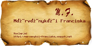 Márványkői Franciska névjegykártya